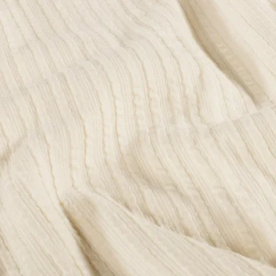 Tissu Jersey Bord Côte stretch Romy uni Ivoire - Par 10 cm