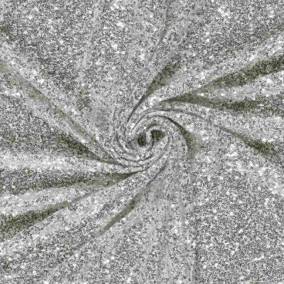 Tissu Maille Sequins extensible uni Argent - Par 10 cm