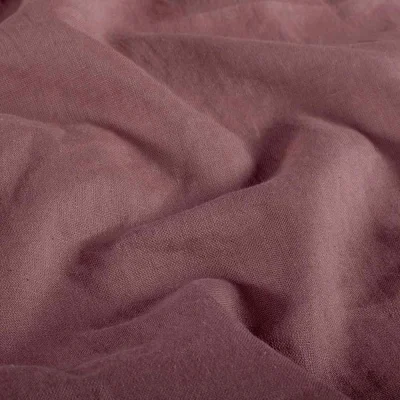 Tissu Lin Coton lavé uni Mauve - Par 10 cm