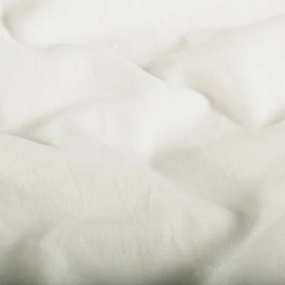 Tissu Lin Coton lavé uni Blanc cassé - Par 10 cm