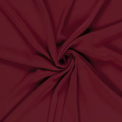 Tissu Crêpe stretch uni Bordeaux - Par 10 cm