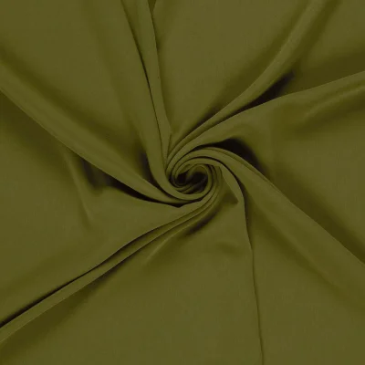 Tissu Crêpe stretch uni Vert kaki - Par 10 cm