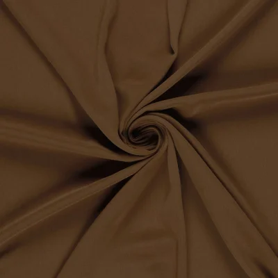 Tissu Crêpe stretch uni Noisette - Par 10 cm