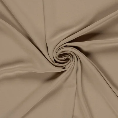Tissu Crêpe stretch uni Beige - Par 10 cm