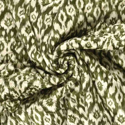 Tissu velours matelassé imprimé envers uni motif ethnique - Par 10 cm
