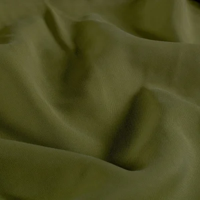 Tissu Viscose Twill extensible uni Vert olive - Par 10 cm