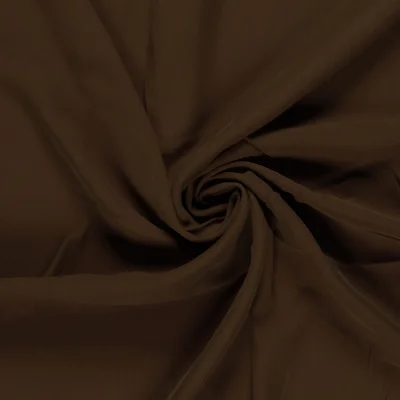 Tissu Viscose Twill extensible uni Marron chocolat - Par 10 cm