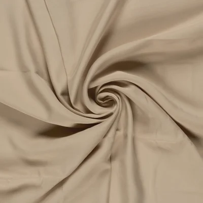 Tissu Viscose Twill extensible uni Beige sable - Par 10 cm