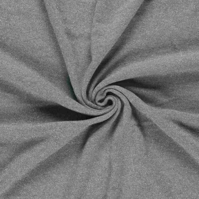 Tissu Maille Jersey Lurex uni Gris foncé - Par 10 cm