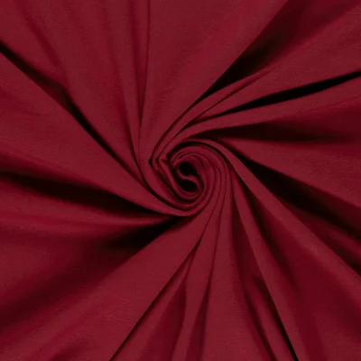 Tissu Jersey Coton épais uni Bordeaux - Par 10 cm