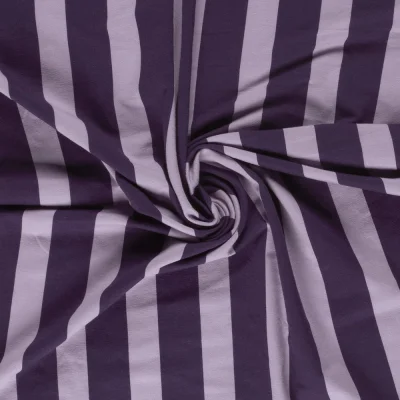 Tissu Sweat léger French Terry Clara rayures Lila sur fond Violet foncé - Par 10 cm