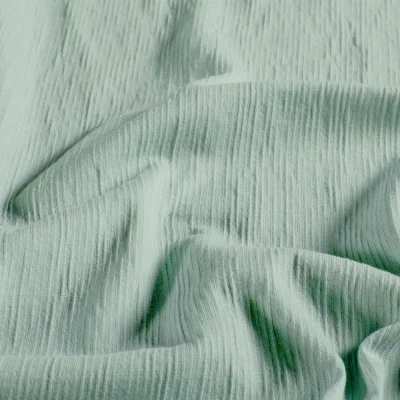 Tissu Maille ottoman aspect Crépon uni Vert d&#039;eau - Par 10 cm