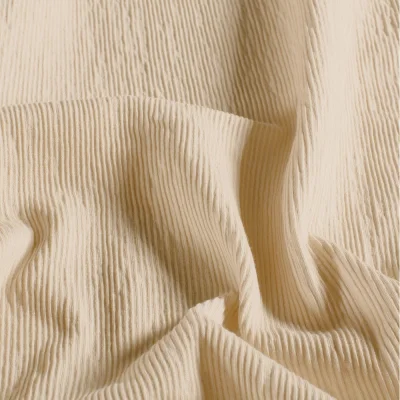 Tissu Maille ottoman aspect Crépon uni Beige - Par 10 cm