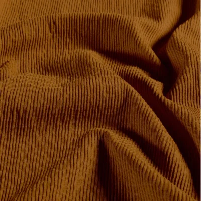 Tissu Maille ottoman aspect Crépon uni Caramel - Par 10 cm