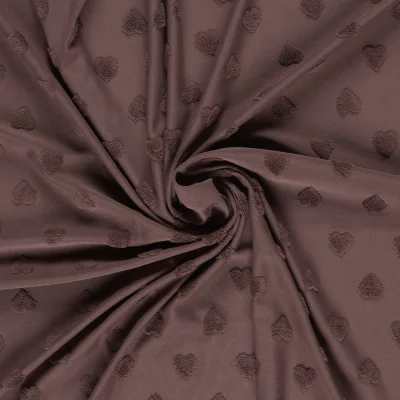 Tissu Jersey Coeurs éponge uni Prune - Par 10 cm