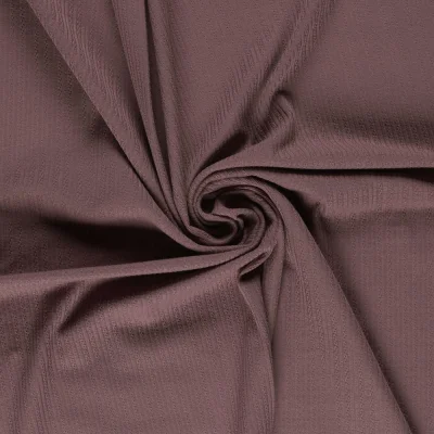 Tissu Maille Bord côte ajouré Chenille Torsadé uni Prune - Par 10 cm
