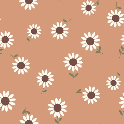 Tissu Jersey French terry Crêpe Petites fleurs Lio sur fond Rose - Par 10 cm