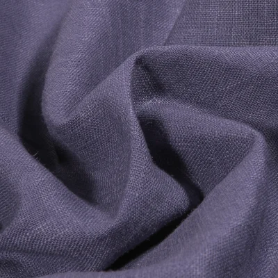 Tissu Ramie Lin uni Navy - Par 10 cm