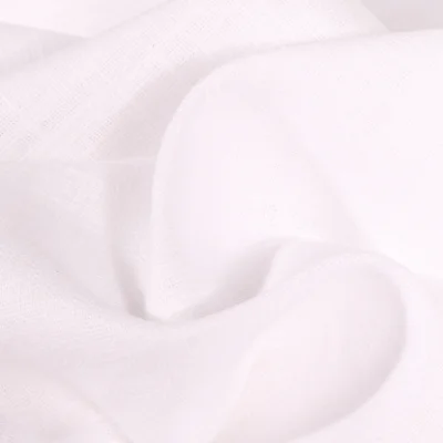 Tissu Ramie Lin uni Blanc - Par 10 cm