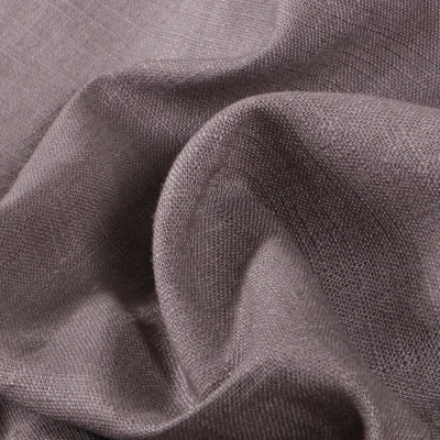 Tissu Ramie Lin uni Gris - Par 10 cm