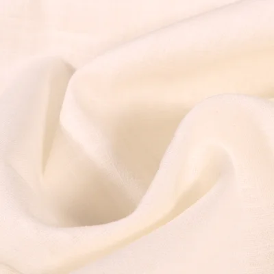 Tissu Ramie Lin uni Ecru - Par 10 cm