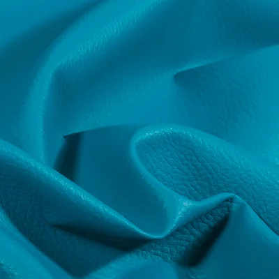 Simili cuir d&#039;ameublement uni Bleu canard - Par 50 cm
