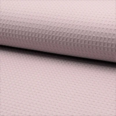 Coupon Tissu Nid d&#039;abeille Vieux rose pâle x10cm - Coupon de 100 cm