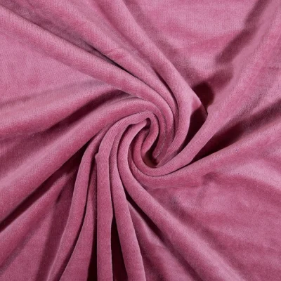 Tissu Jersey Velours tout doux Vieux rose x10cm