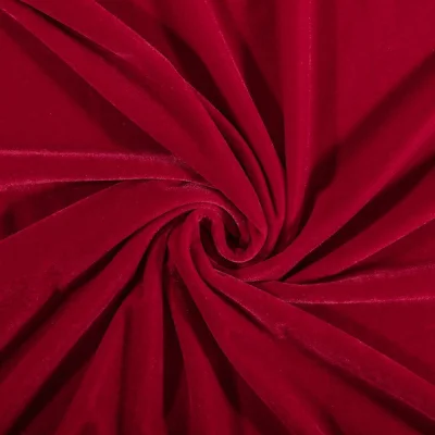 Tissu Velours jersey épais Rouge - Par 10 cm