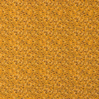 Tissu Jersey Coton Vermicelles Multicolores sur fond Moutarde - Par 10 cm