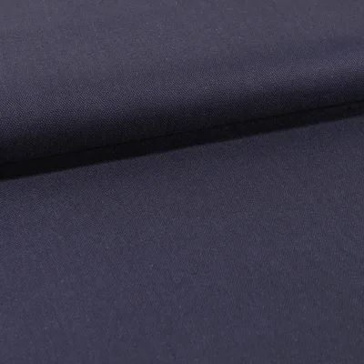 Tissu Toile Coton Canvas uni Bleu Nuit - Par 10 cm