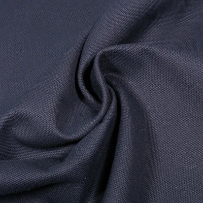 Tissu Toile Coton Canvas uni Bleu marine - Par 10 cm