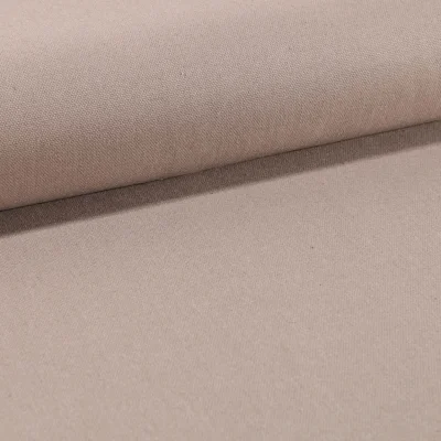 Tissu Toile Coton Canvas uni Beige Sable - Par 10 cm