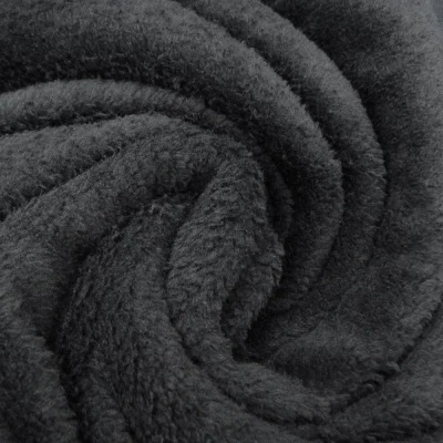 Coupon Tissu Doudou uni Noir x10cm - Coupon de 20 cm