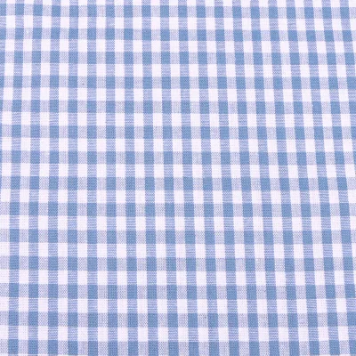 Tissu Vichy  Petits carreaux 5 mm Bleu ancien - Par 10 cm
