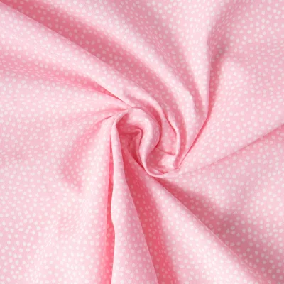 Tissu Coton imprimé Arty Tassin tacheté Blanc sur fond Rose - Par 10 cm