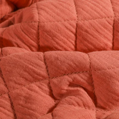 Tissu Double gaze Matelassée Marsala - Par 10 cm