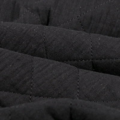 Tissu Double gaze Matelassée Noir - Par 10 cm