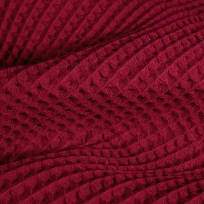 Tissu Nid d&#039;abeille Grenat - Par 10 cm