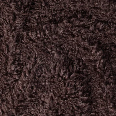 Tissu Fausse fourrure poils long Agneau de Mongolie uni Marron chocolat - Par 10 cm