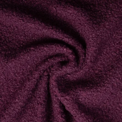 Tissu Lainage Bouclettes uni Aubergine - Par 10 cm