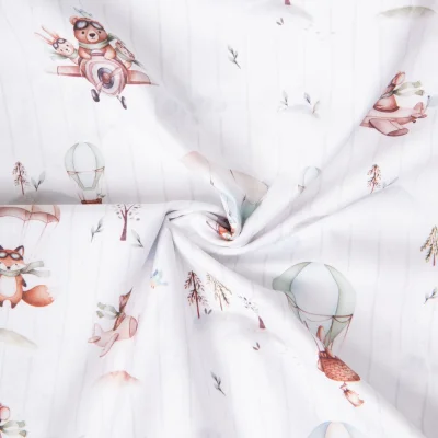 Tissu Coton imprimé digital Arty Aviateurs sur fond Blanc - Par 10 cm