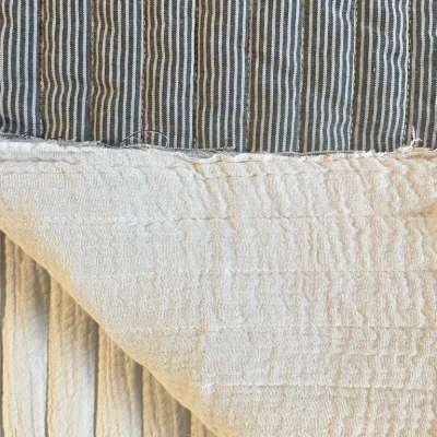Tissu Matelassé Double gaze réversible Noir - Par 10 cm