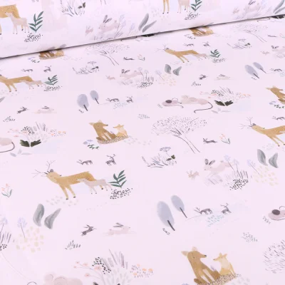 Tissu Coton imprimé Arty Country sur fond Blanc - Par Coupon de 3m