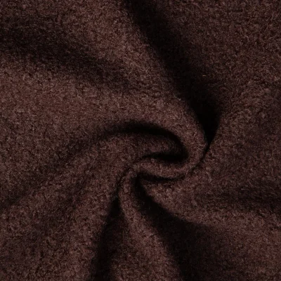 Tissu Bouclette Curly uni Marron chocolat - Par 10 cm