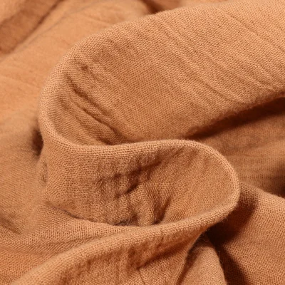 Tissu Double gaze grande largeur uni Camel - Par 10 cm