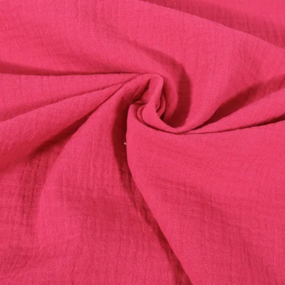 Tissu Double gaze uni Fuschia - Par 10 cm