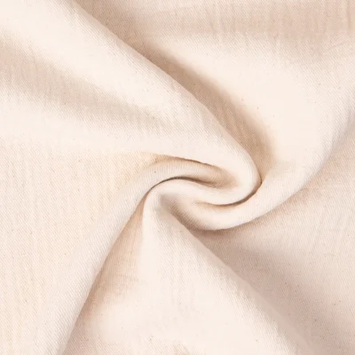 Tissu Double gaze de Coton Twill uni Ecru - Par 10 cm