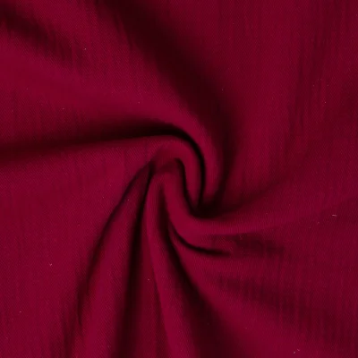 Tissu Double gaze de Coton Twill uni Bordeaux - Par 10 cm