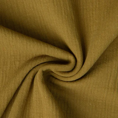 Tissu Double gaze de Coton Twill uni Vert kaki - Par 10 cm